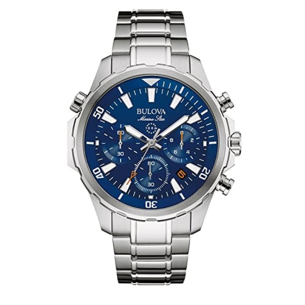 Bulova Men's Marine Star Chronograph Watch, 43mm, Stainless Steel/Bluev 96B256 - Picture 3 of 7